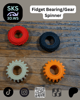 Print-In-Place Gear Spinner Free File 3d model
