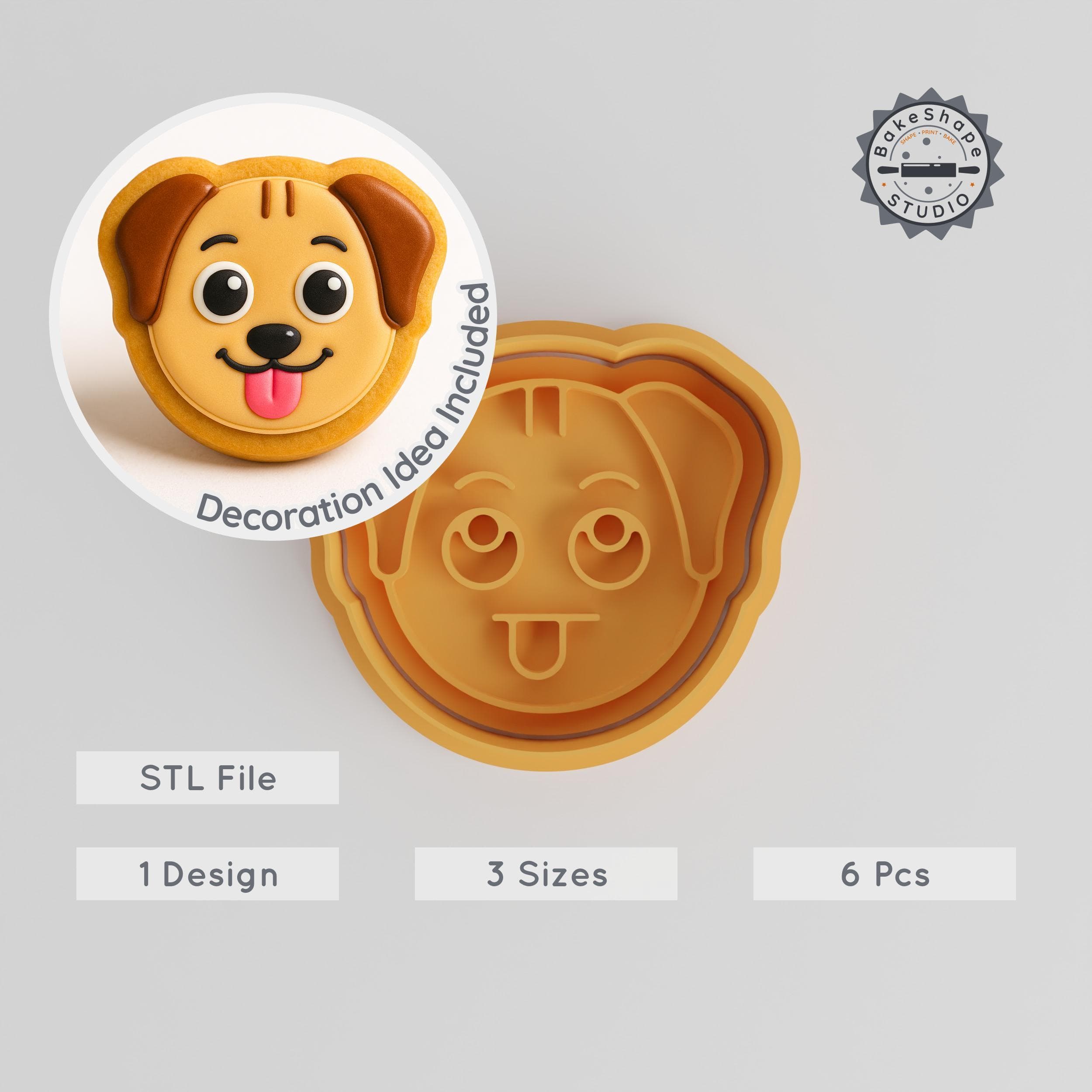 Funny Animal Shape Cutter & Stamp, Cookie & Fondant Mold, 3 Sizes, 6 Piece Set PRODUCT_870 3d model
