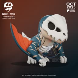 Blue Dinosaur 3D Printer File STL 3d model