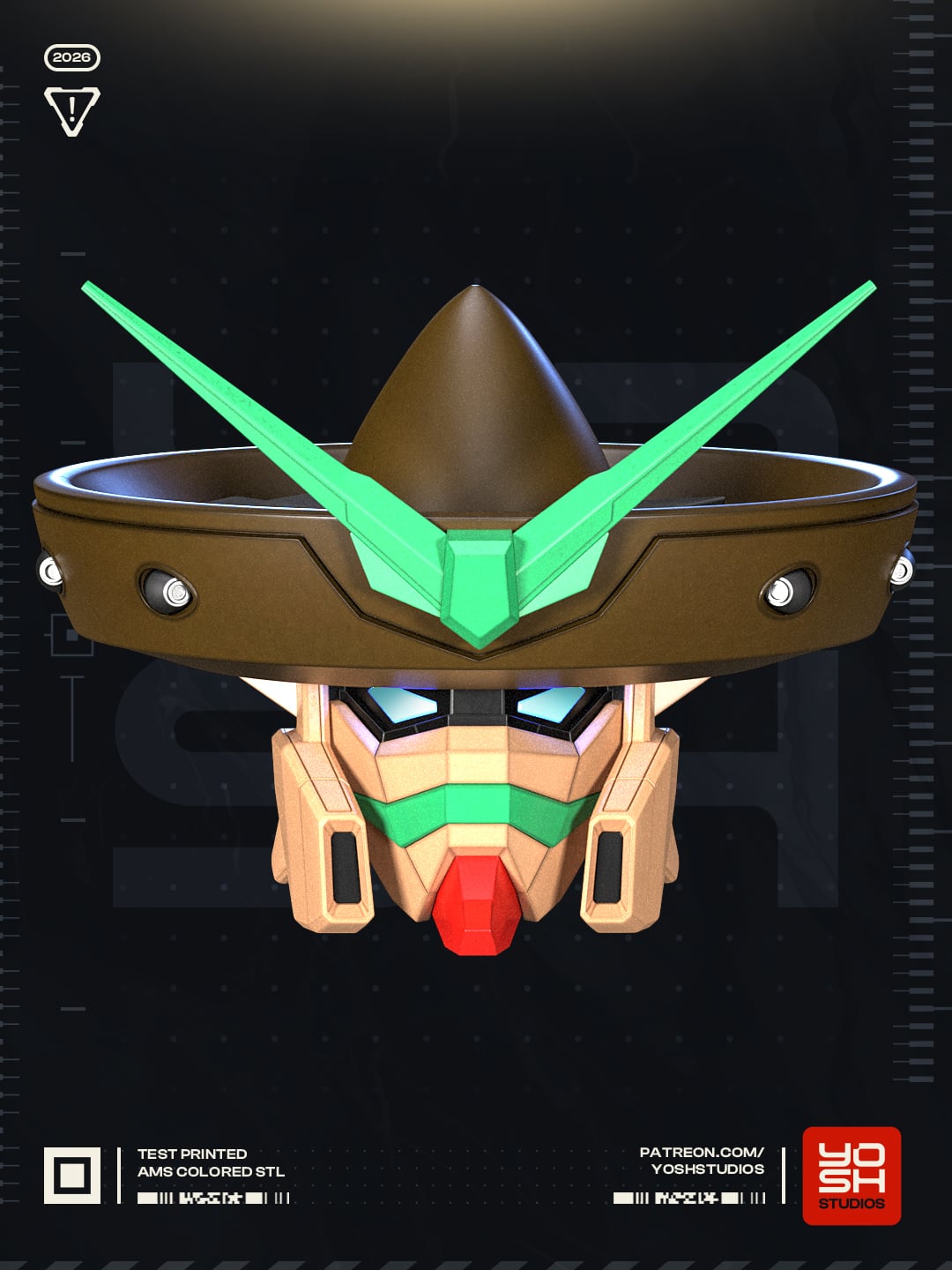 Mech Lupus Tequila Helmet 3D Printer STL 3d model