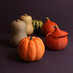 Pumpkin bowls 3d model
