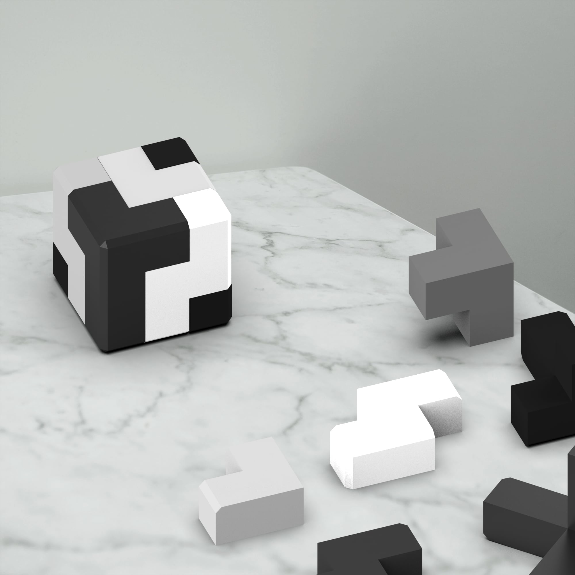 Geometric 3D Puzzle, 3D Puzzle Cube, 6 pcs. Puzzle, for Game Lovers, Special Gift, Mind Games 3d model