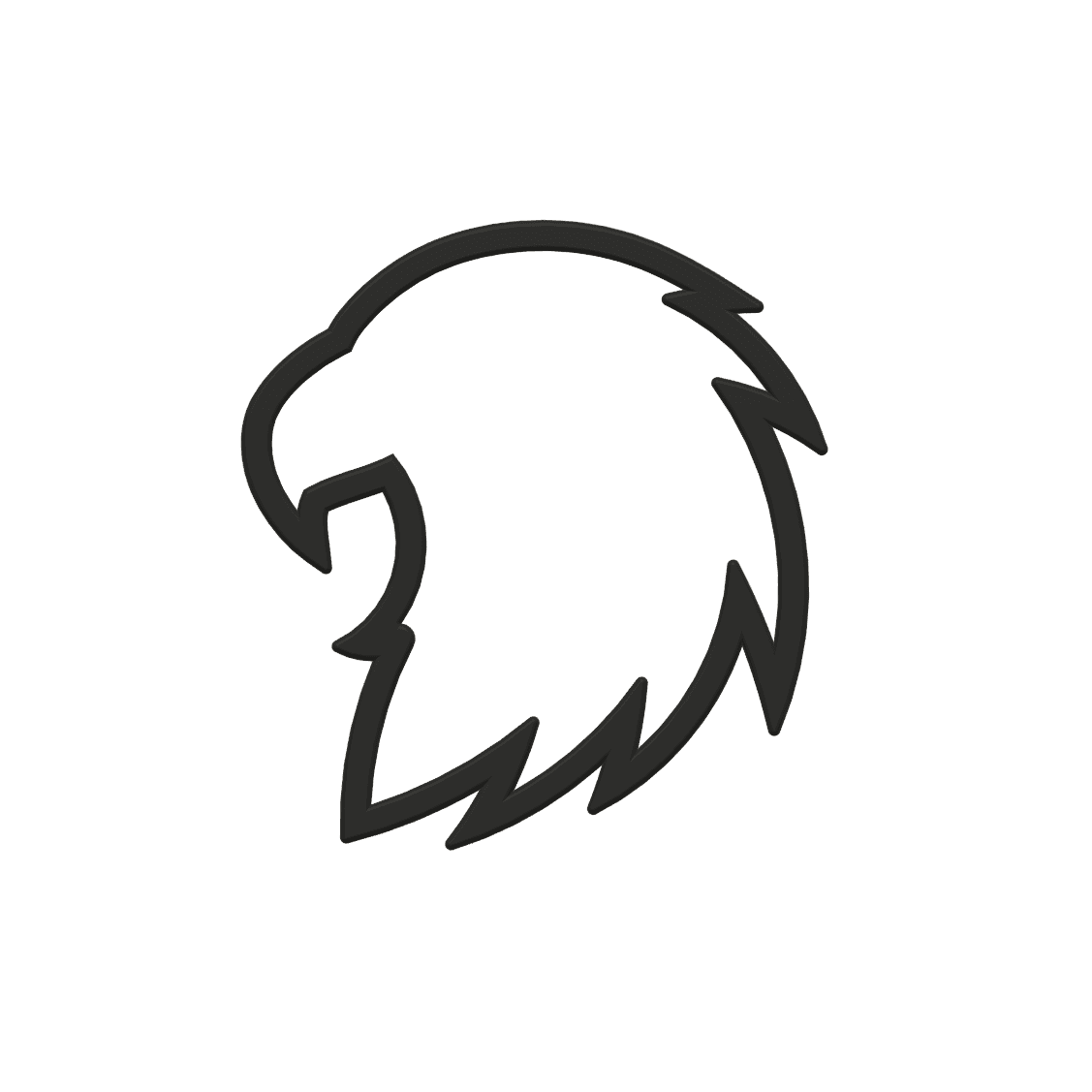 Eagle Head Cookie Cutter STL File - 4 inches 3d model