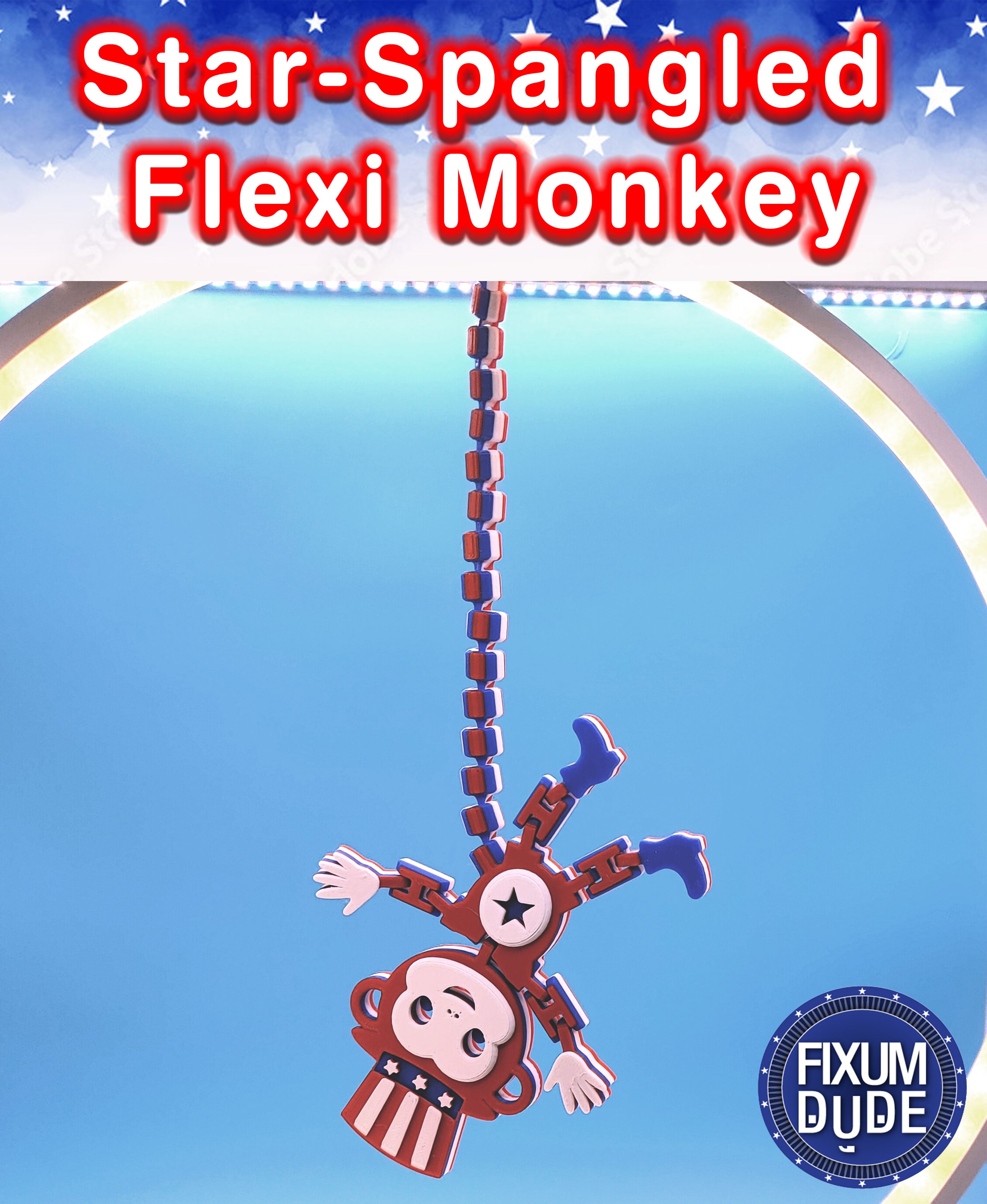 Star-Spangled Flexi Monkey 3d model