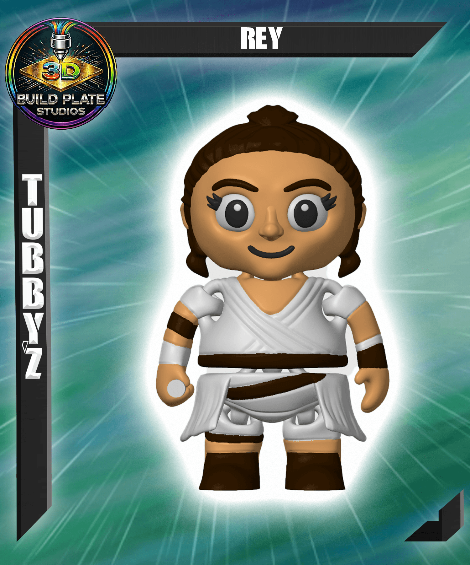 STAR WARS Rey Multicolor Flexi Print-In-Place 3d model