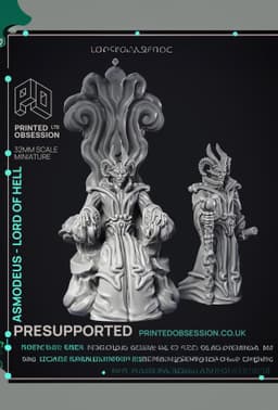 Asmodeus - Lord of Hell - 2 Models - PRESUPPORTED - 32mm Scale 3d model