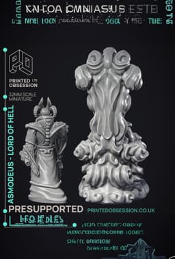 Asmodeus - Lord of Hell - 2 Models - PRESUPPORTED - 32mm Scale 3d model
