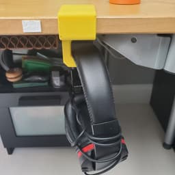 Parametric Under-Desk Headphone Holder 3d model