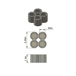 Insulin Vial Caddy Organizer - 4 Vial 2x2 STL File 3d model