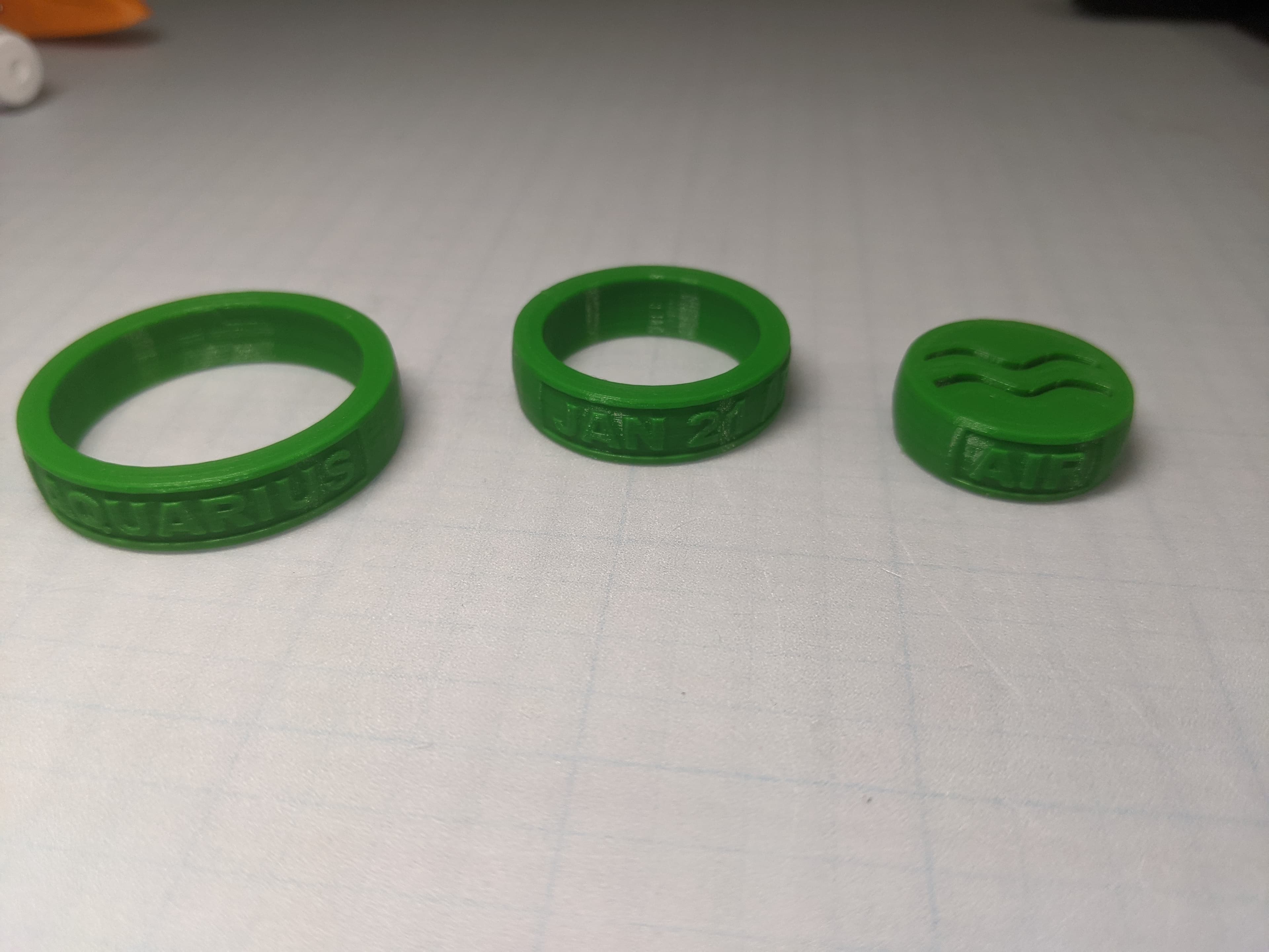 The rings came apart really easily. Needs nubs on the rings to keep them together as they spin.