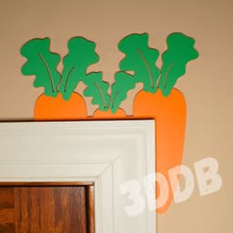 Easter Bunny Carrot Door Topper 3d model