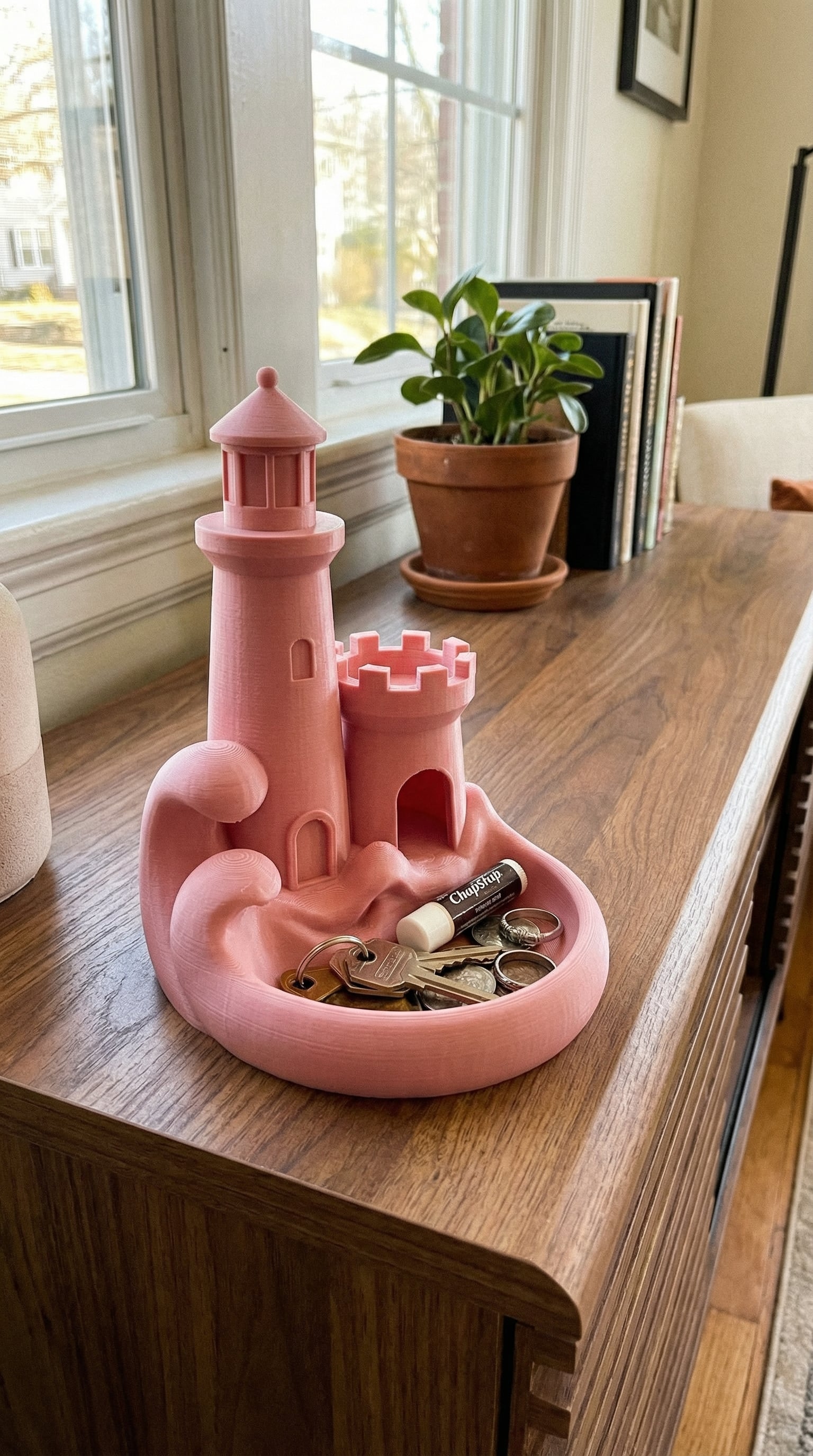 Lighthouse & Castle Catchall - Sculptural Desk Organizer & Trinket Tray 3d model