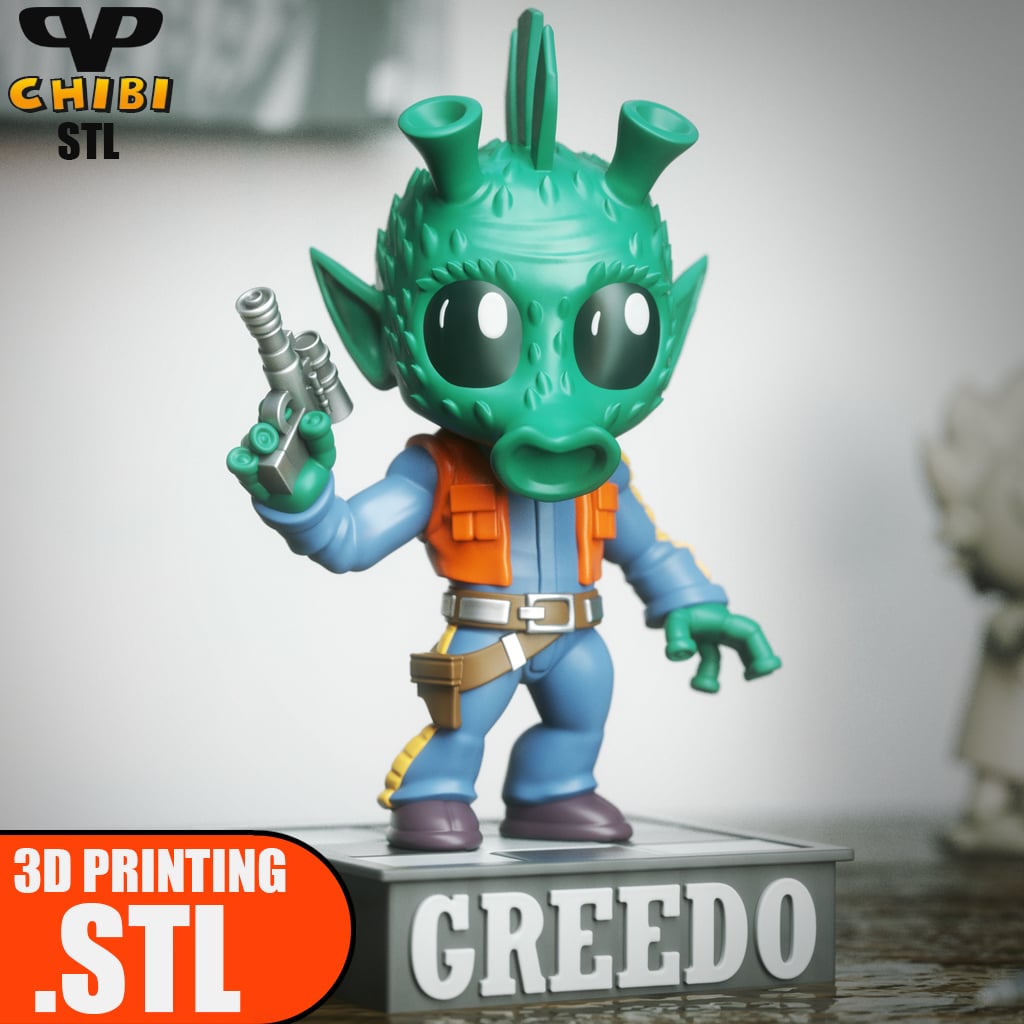 Greedo Chibi STL for 3D Printing ChibiSTL 3DXM 3d model