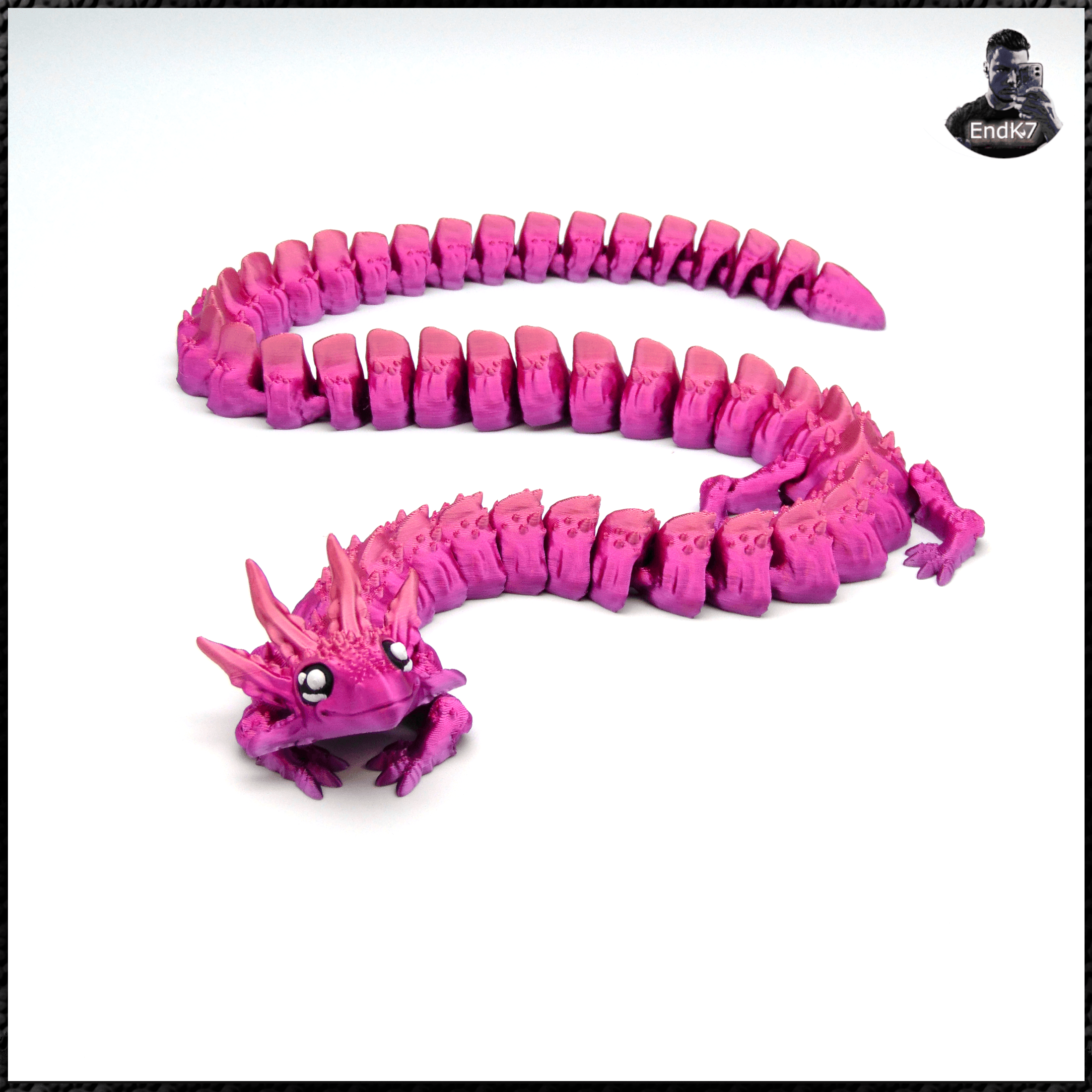 Dragon Axolotl V2 - Extra Long version - Print in place 3d model