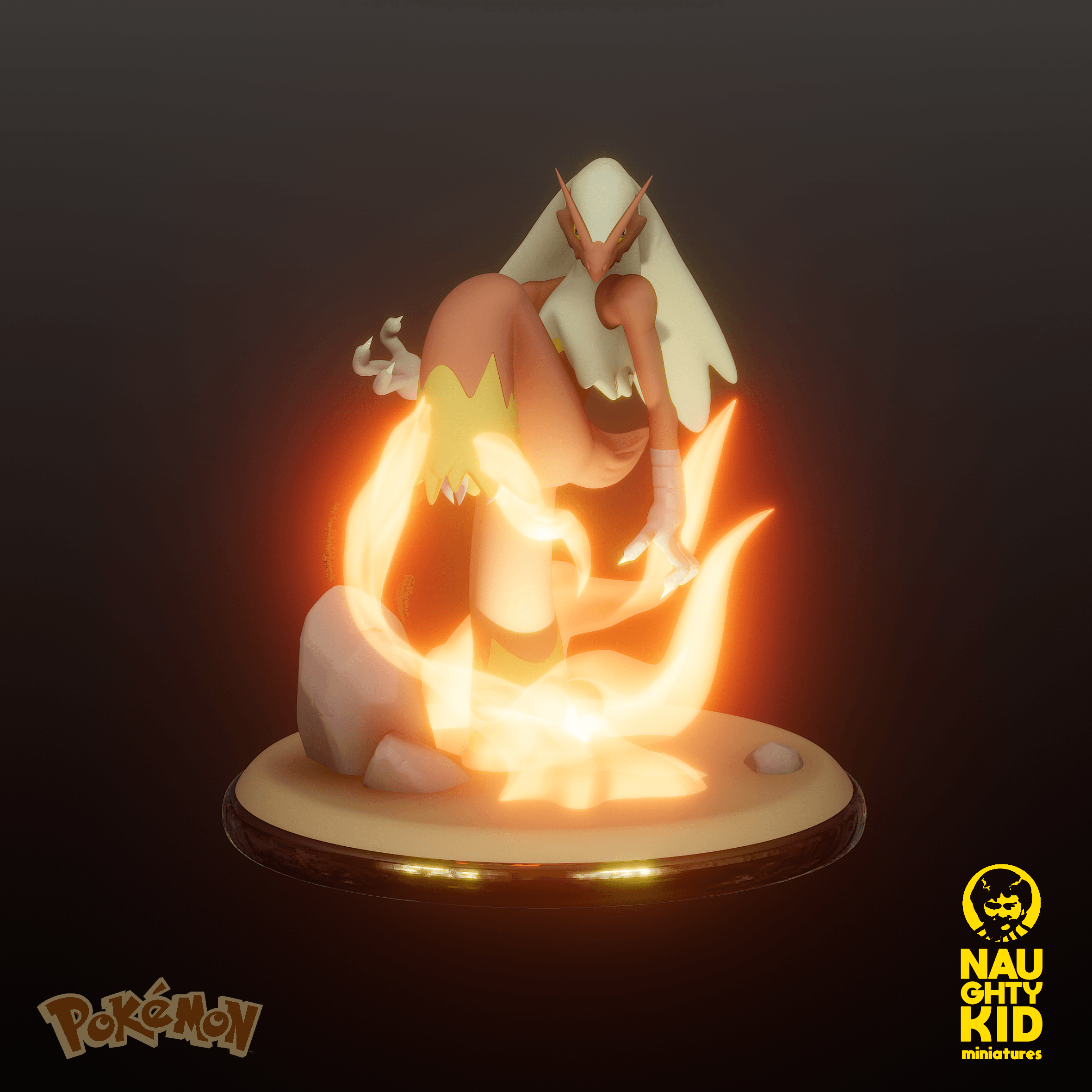 Blaziken diorama 3d model