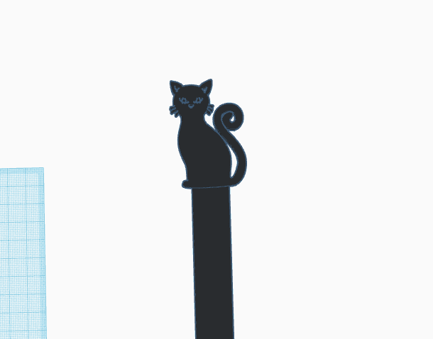 Sitting Straight Cat Bookmark 3d model