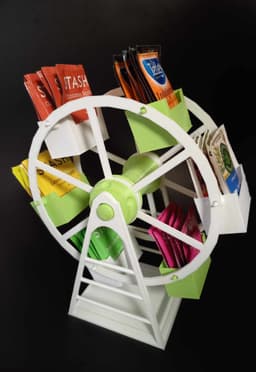 Teabag Ferris Wheel (The Teabagger) - Easy to print - Easy to assemble 3d model