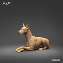 Doberman Pinscher Cropped Ears Docked Tail 3D Print Pose 07 3d model