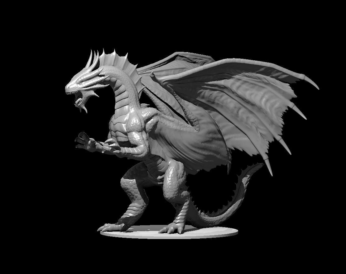 Adult Bronze Dragon - Adult Bronze Dragon - 3d model render - D&D - 3d model
