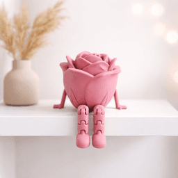 Flexi Rose Figure | Sitting Flower Toy Decor for Valentine’s Day | Articulated Flower 3d model