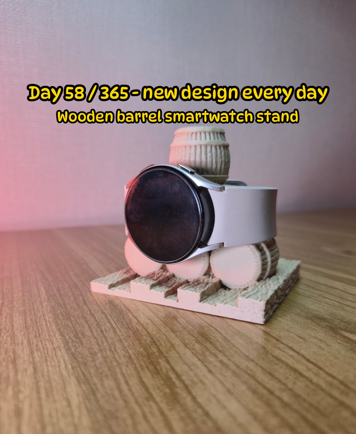 Medieval Barrel Smartwatch Stand 3d model