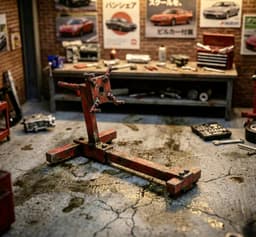 MULTISCALE JDM Garage Essentials: RB26 Engine + Stand + Hydraulic Hoist | 1/64 to 1/10 Multi-Scale | 3d model