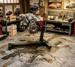MULTISCALE JDM Garage Essentials: RB26 Engine + Stand + Hydraulic Hoist | 1/64 to 1/10 Multi-Scale | 3d model