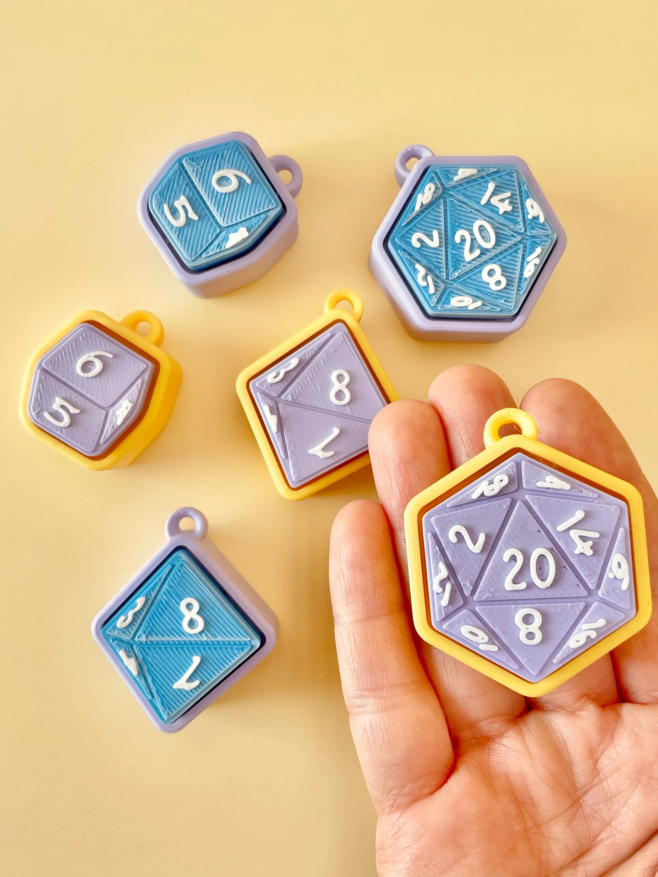 Dice Clicker Keychain Fidget Toy Bundle 3d model