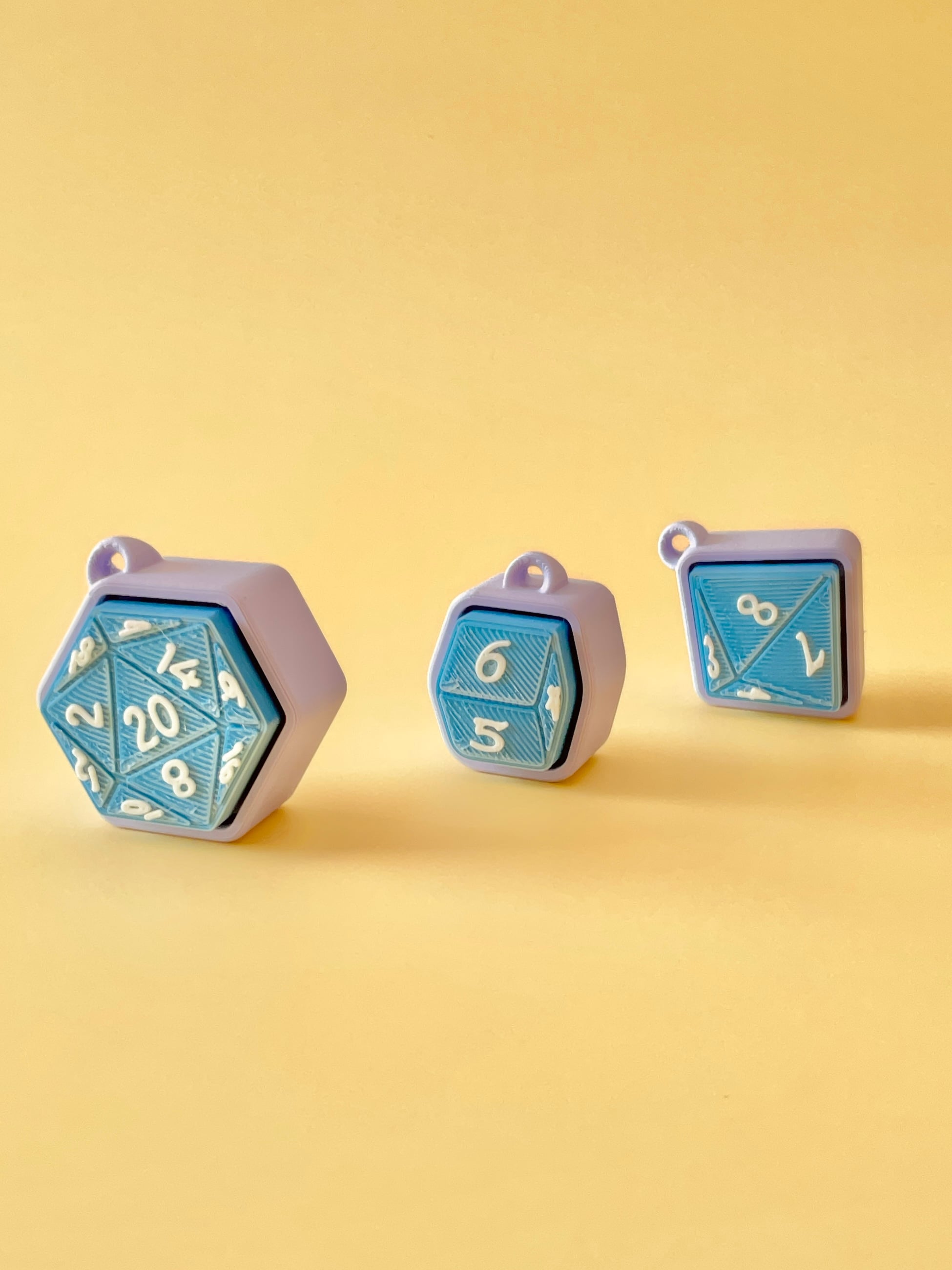 Dice Clicker Keychain Fidget Toy Bundle 3d model