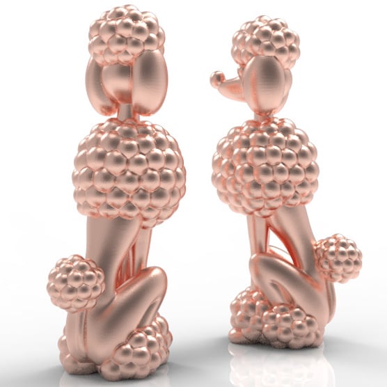 SEATED POODLE 3d model