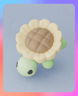 Flexi Turtle Keychain: Sunflower (Single Color) 3d model