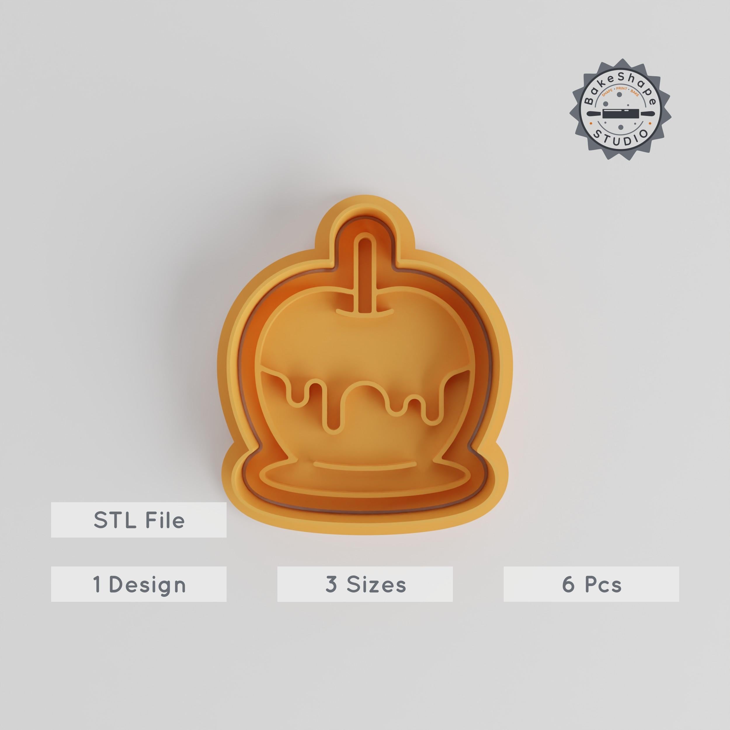 Candy Apple Shape Cutter & Stamp Set, Perfect for Cookies & Fondant, S/M/L Sizes, 6-Piece Halloween Spooky Treat Mold Collection PRODUCT_3409 3d model