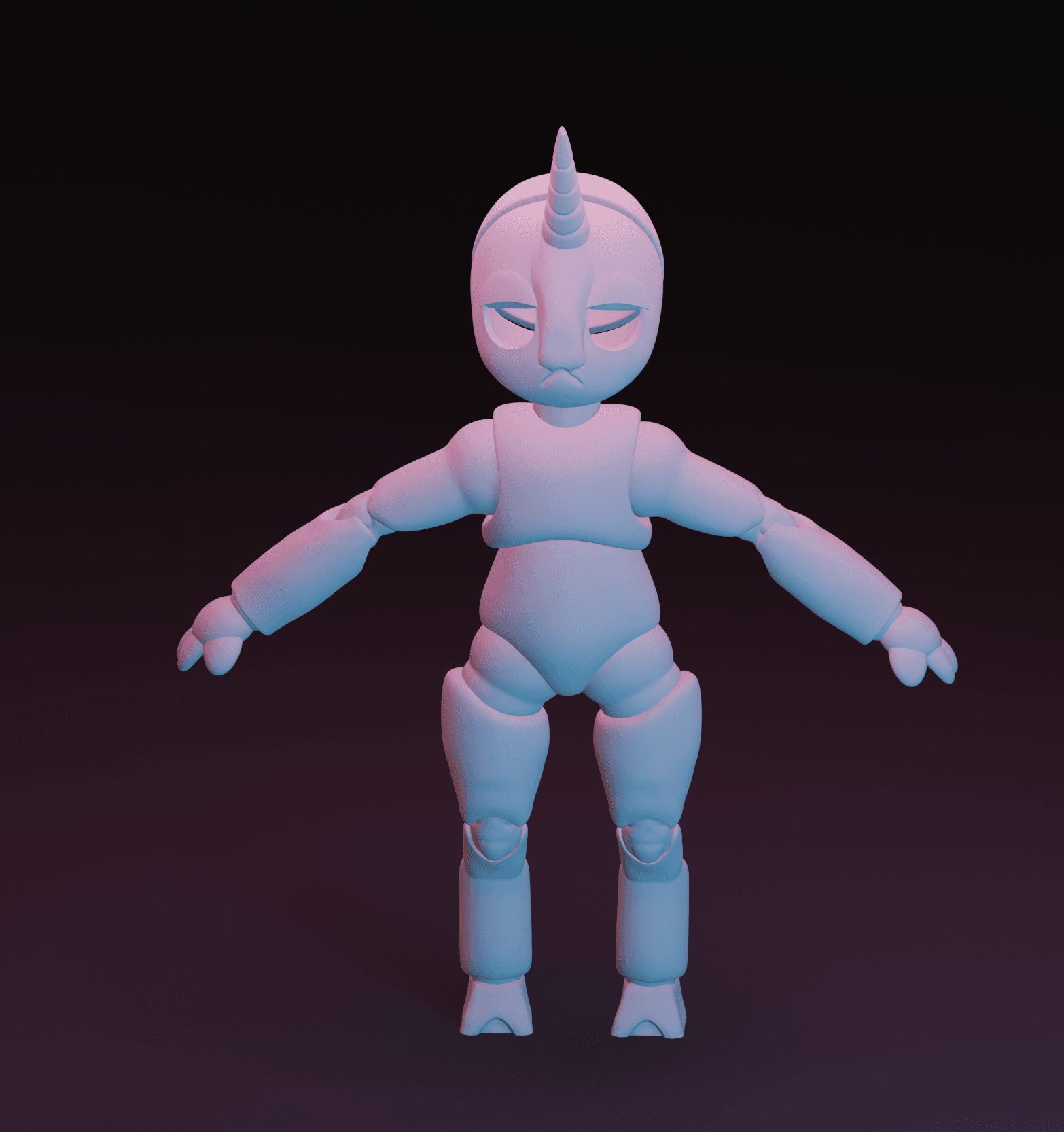 Unicorn fully custom BJD 3d model