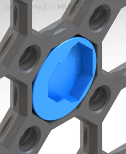 Left - Half Fix Point Hole - Large Thread 3d model