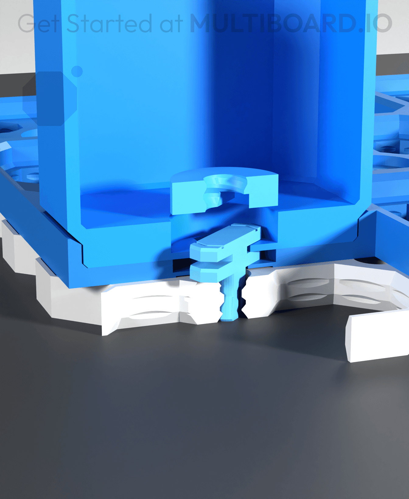 Bin Through Plate To Tile, Thin Head, Multigrid T Click Lock 3d model