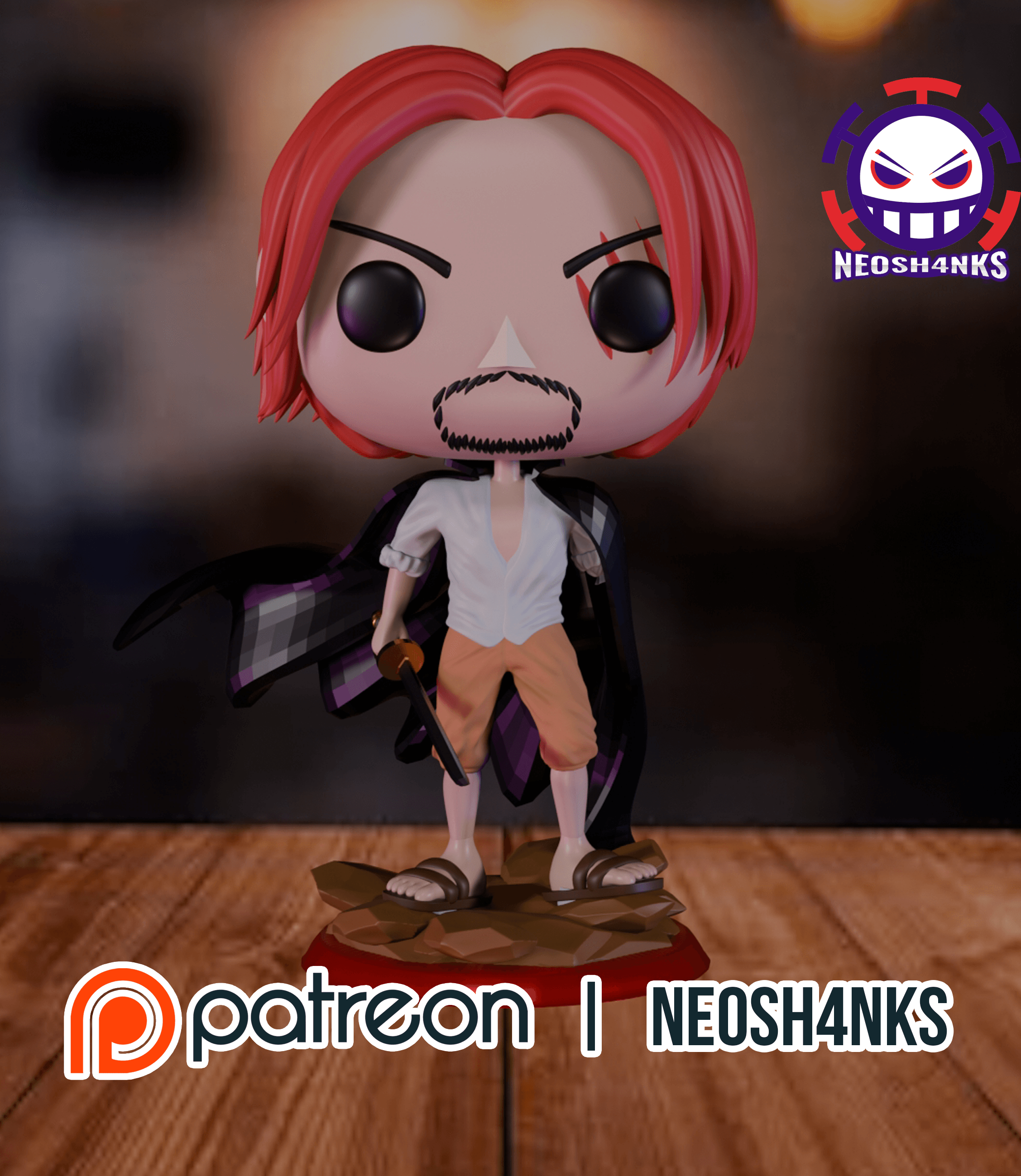 Shanks Funko style 3d model