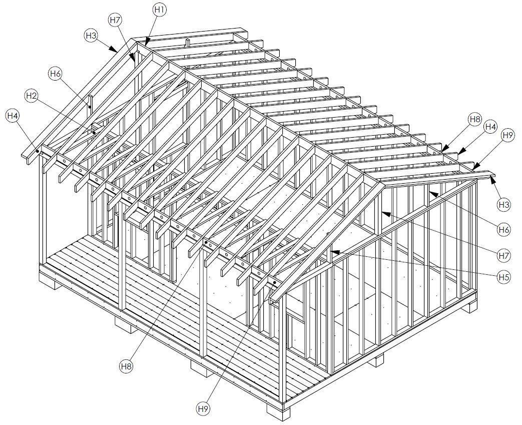 Shed with Porch 16' x 20' 3d model