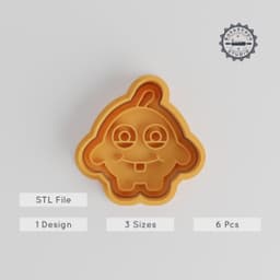 Cute Small Monster Shape Cutter & Stamp Set, Perfect for Cookies & Fondant, Includes S/M/L Sizes, 6-Piece Cartoon Character Collection PRODUCT_3001 3d model