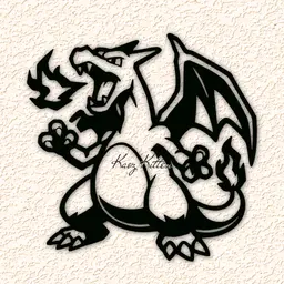 charizard pokemon wall art home decor 3d model