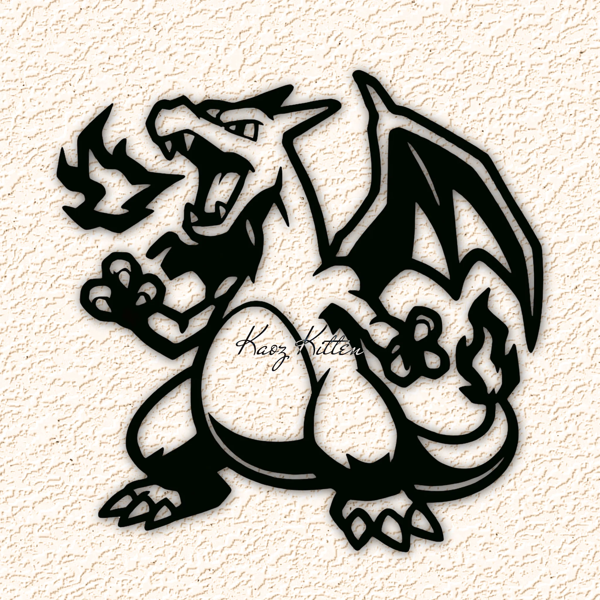 charizard pokemon wall art home decor 3d model