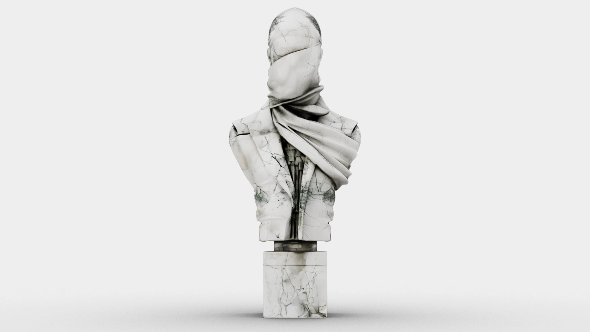 Cracked Marble Bust 3d model