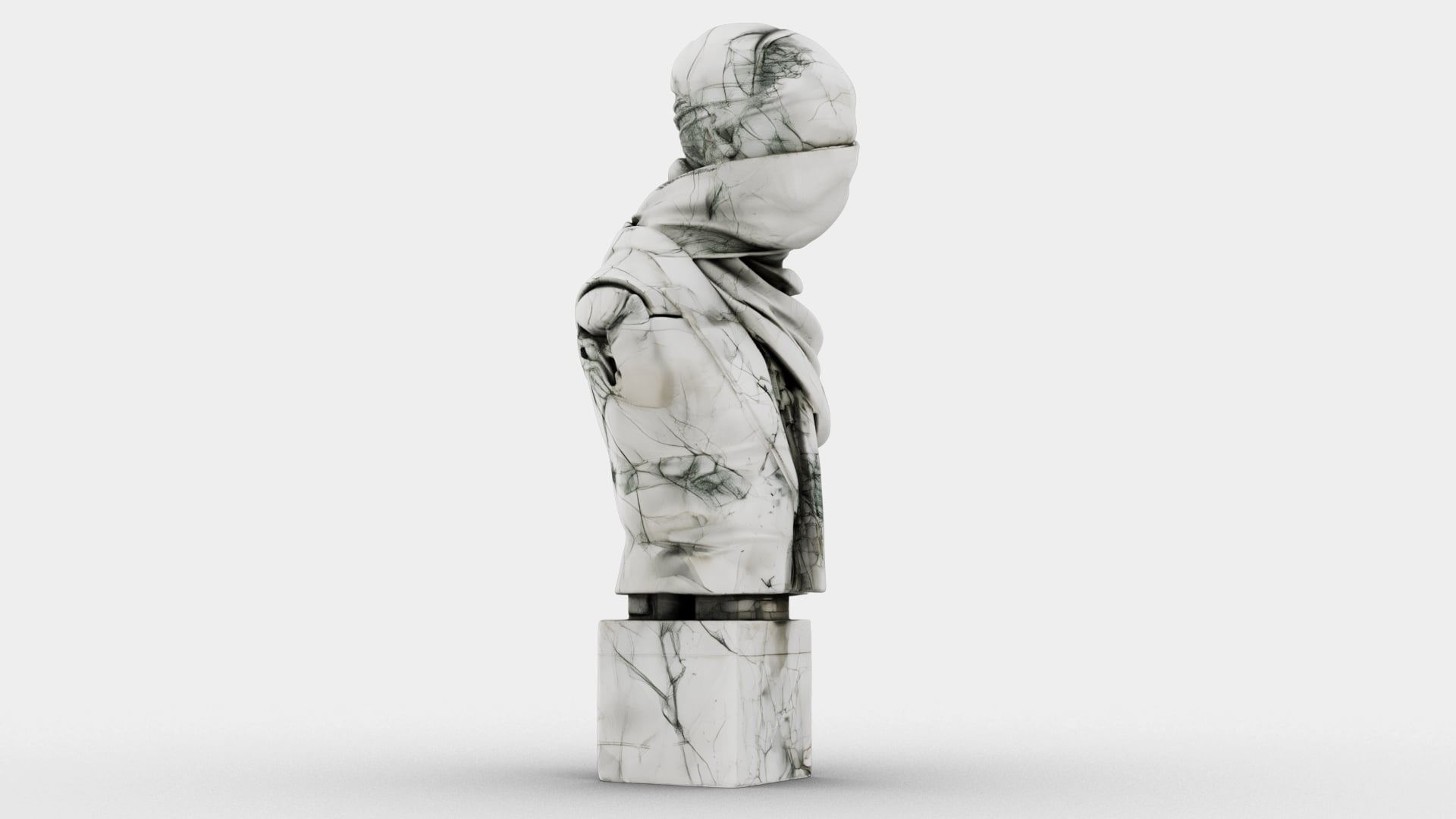 Cracked Marble Bust 3d model