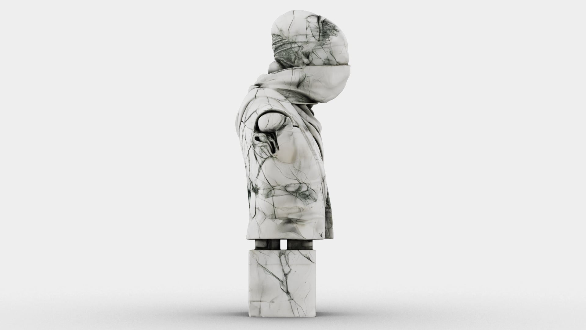 Cracked Marble Bust 3d model