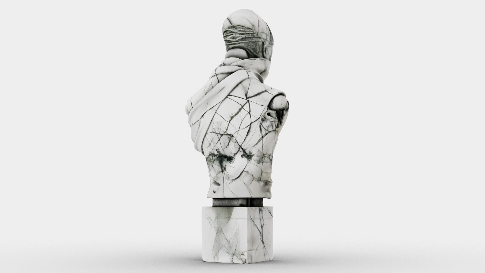 Cracked Marble Bust 3d model