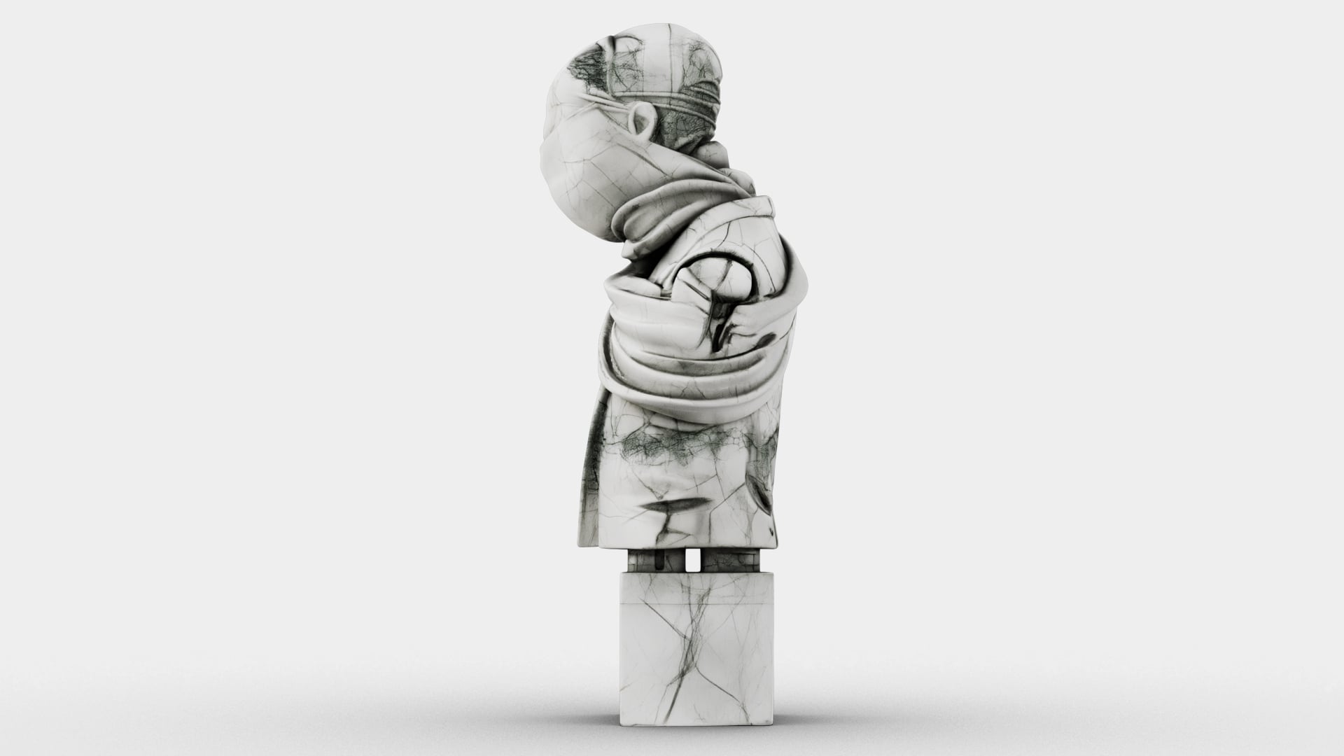 Cracked Marble Bust 3d model