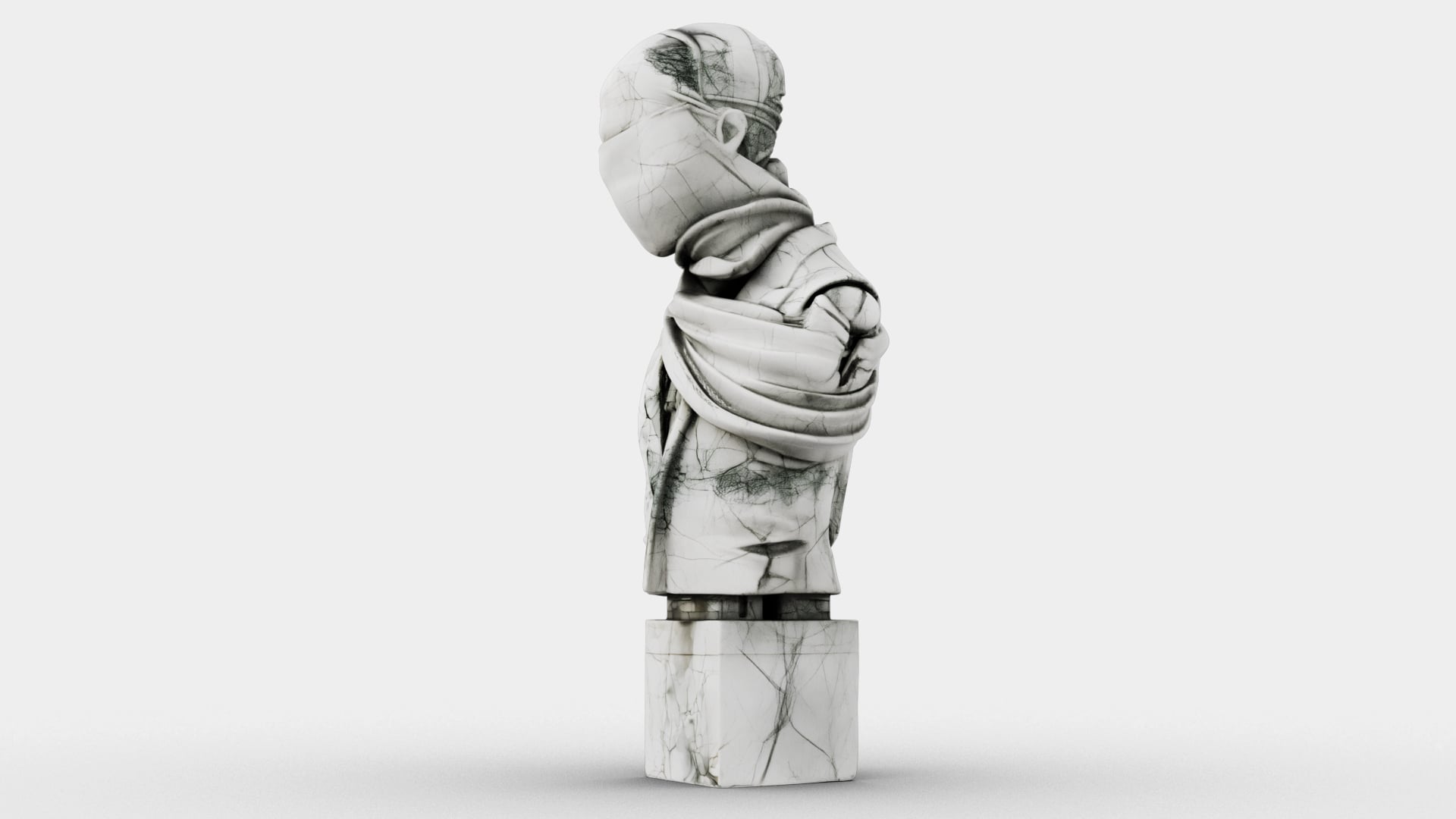 Cracked Marble Bust 3d model