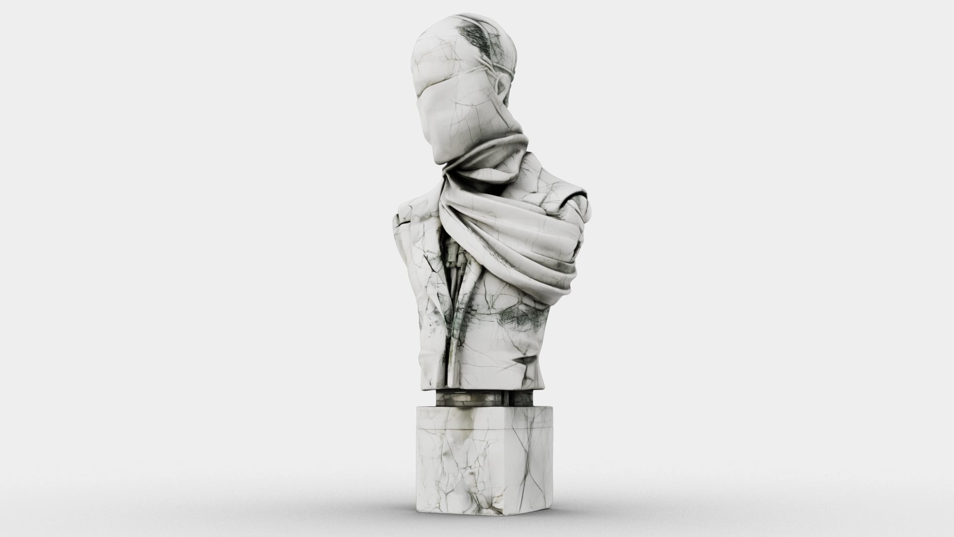 Cracked Marble Bust 3d model