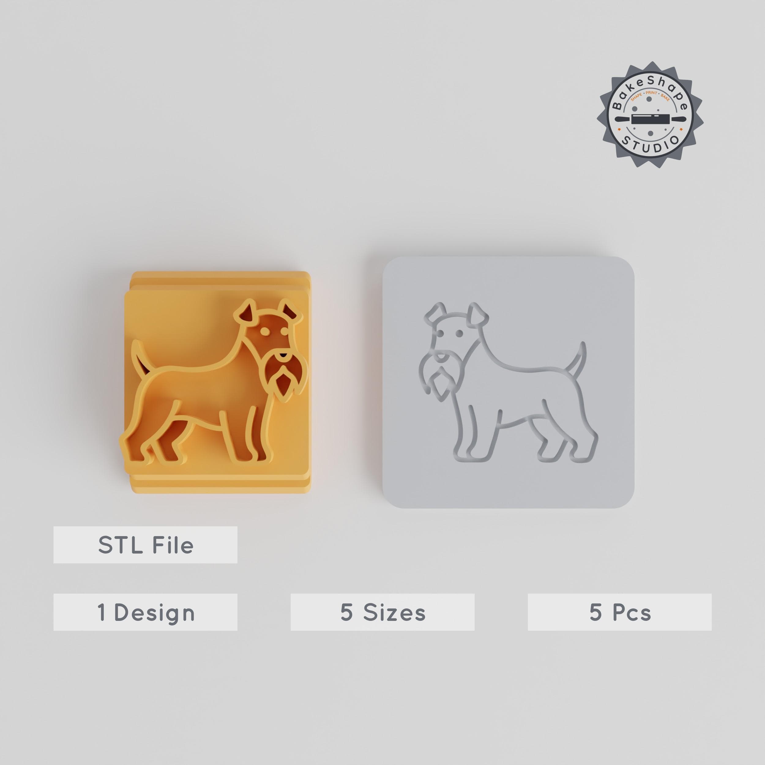 Miniature Schnauzer Stamp Tile Set, 5 Sizes, Ideal for Clay, Cookies & Fondant PRODUCT_2022 3d model