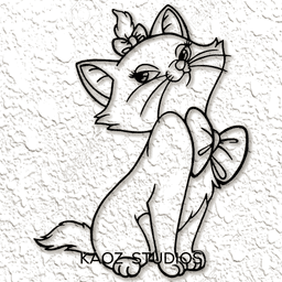 Marie Aristocats wall art kitten wall decor disney decoration fanart 3d model