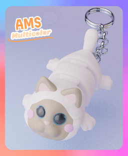 Flexi Balinese Cat Laying Down Keychain (Multicolor) 3d model
